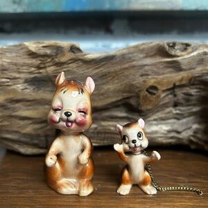 Vintage MCM bone china miniature squirrel figurines